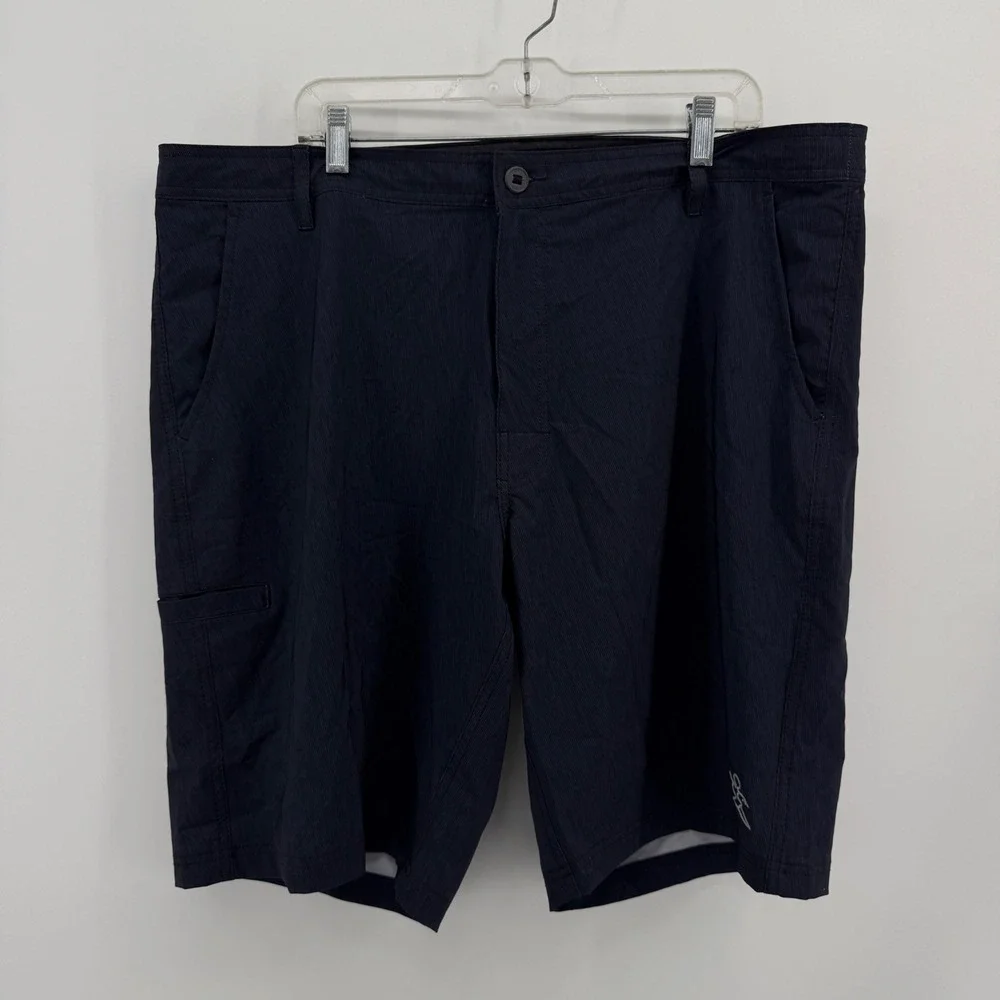 DaHui Hybrid Shorts Mens 40 Blue Striped Boardshorts Stretch Quick Dry